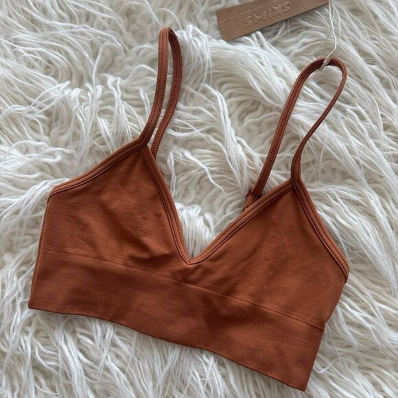 Skims Soft Smoothing Seamless Bralette Bronze Size XXS - Picture 4 of 7